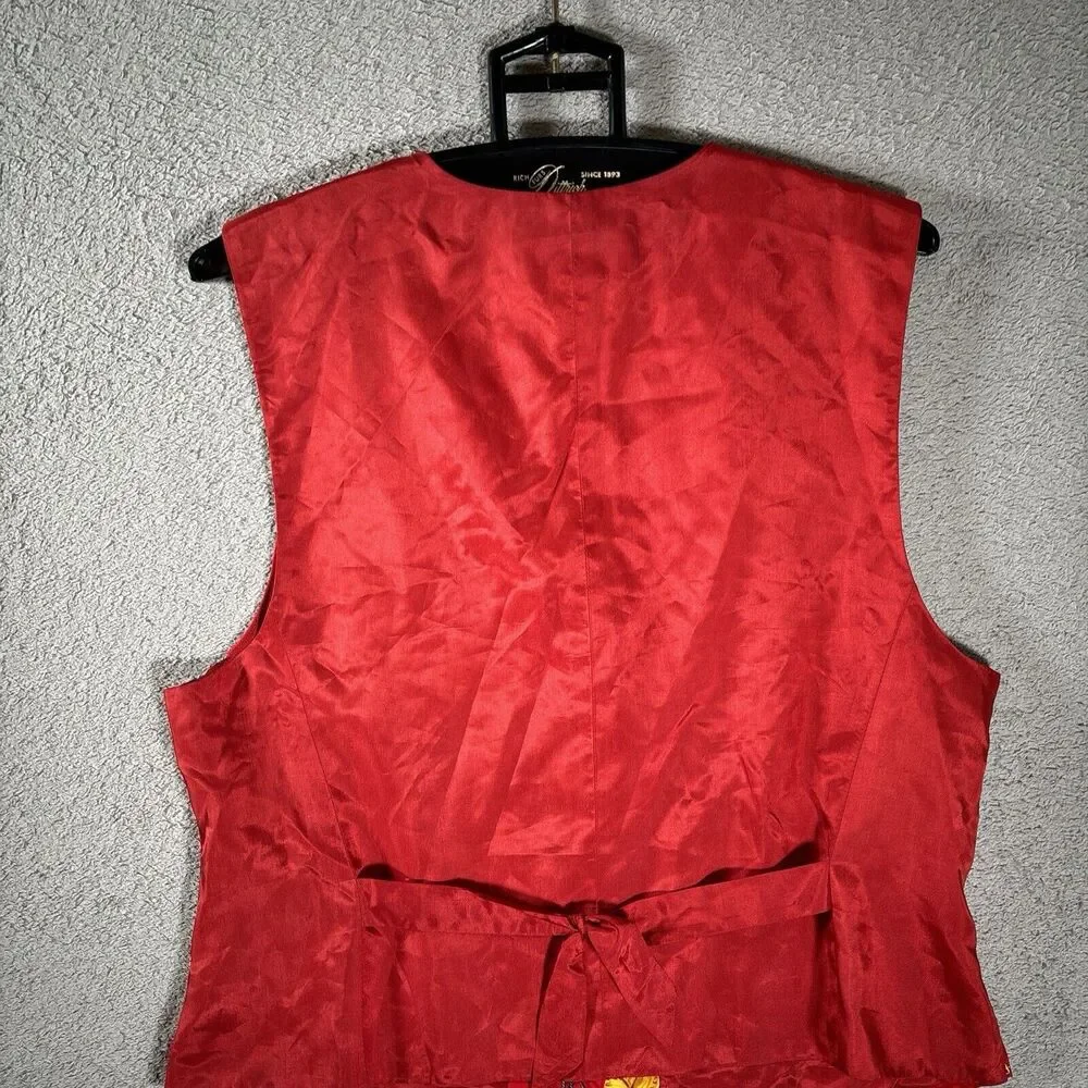 LIZ CLAIBORNE COLLECTION WOMENS RED NAUTICAL‎ SATIN VEST, SZ L 90s - Picture 8 of 9
